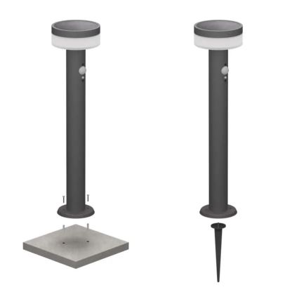 LED aurinkokennovalo anturilla LED/2W/3,7V 1200 mAh IP44 50 cm