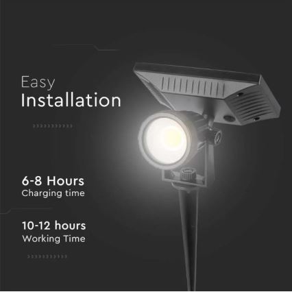 LED-aurinkokennovalo SPIKE LED/2W/5,5V IP65 6400K