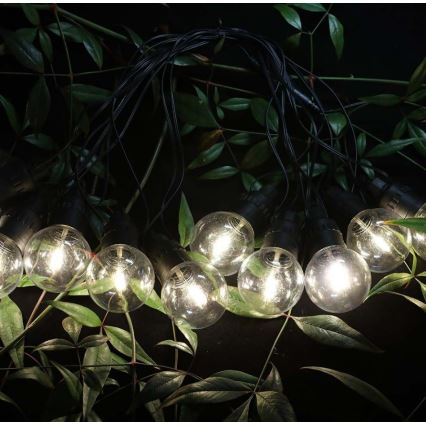 LED Aurinkokennovaloketju 10xLED/0,5/4,5V 12 m 3000K IP44 + kaukosäädin