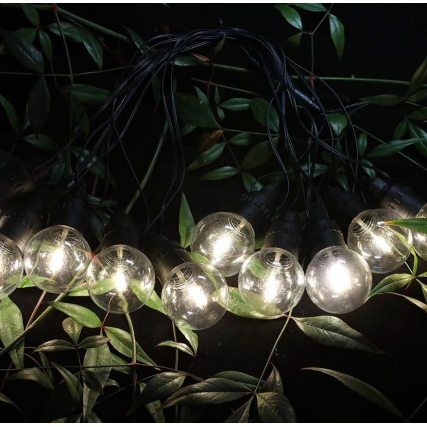 LED Aurinkokennovaloketju 10xLED/0,5/4,5V 12 m 3000K IP44 + kaukosäädin