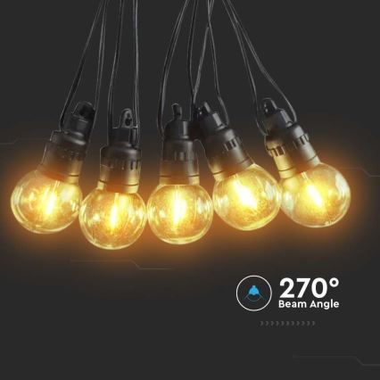 LED Aurinkokennovaloketju 10xLED/0,5/4,5V 12 m 3000K IP44 + kaukosäädin