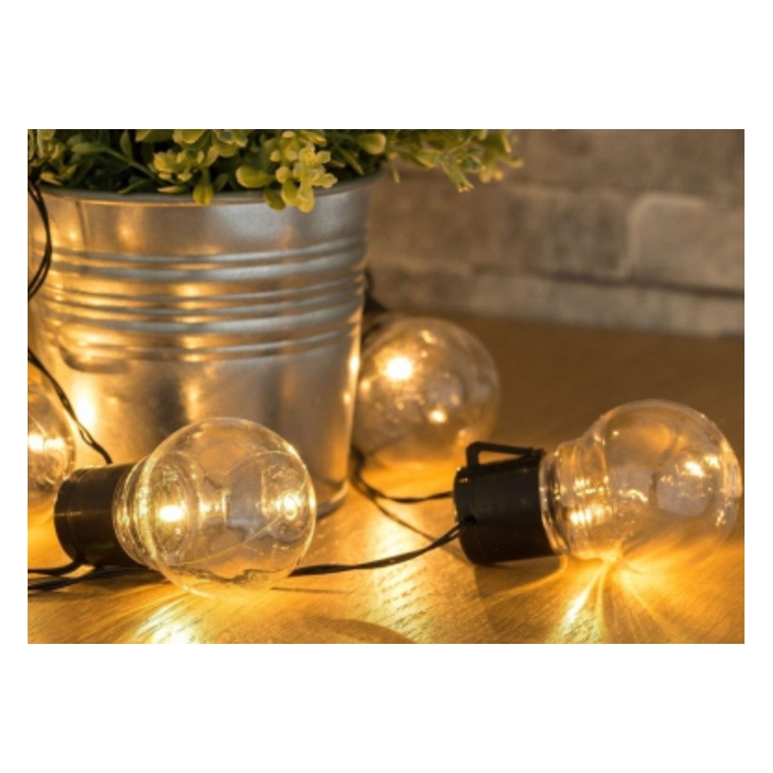 LED-aurinkoketju 10xLED/1,2V 2m 300 mAh IP44 lämpimänvalkoinen