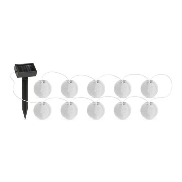LED-aurinkoketju 10xLED/1,2V 3,7m IP44 kylmä valkoinen