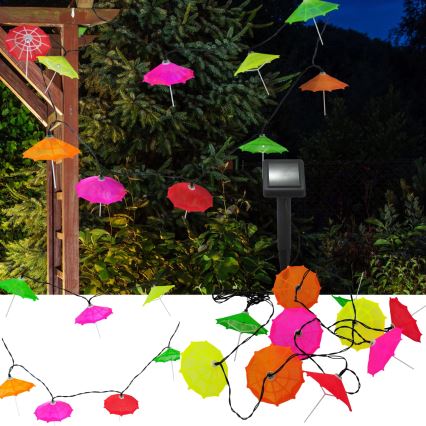 LED-aurinkoketju 10xLED/1,2V 300 mAh 3,8 m IP44 sateenvarjot