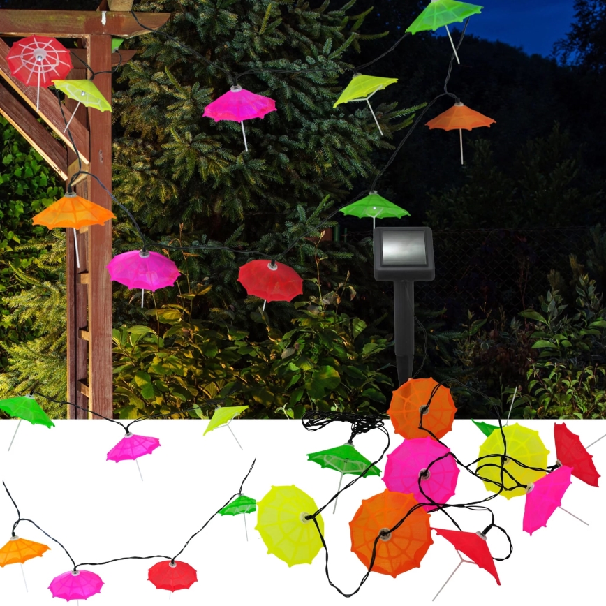 LED-aurinkoketju 10xLED/1,2V 300 mAh 3,8 m IP44 sateenvarjot