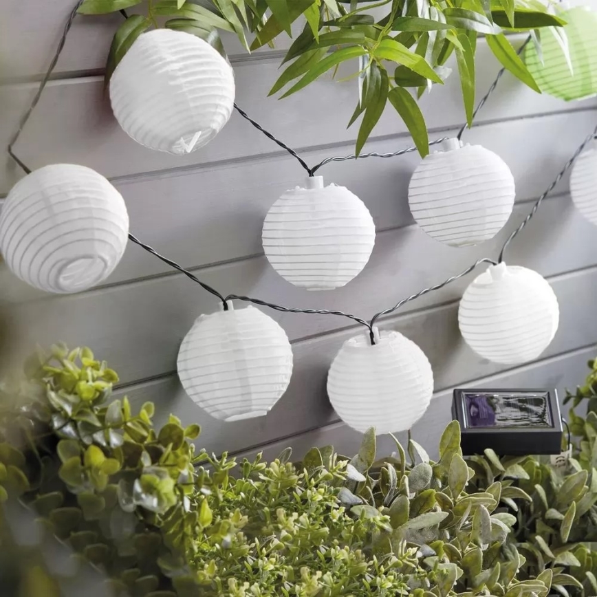 LED-aurinkoketju 10xLED/1,2V 300mAh 3,7m IP44 kylmänvalkoinen