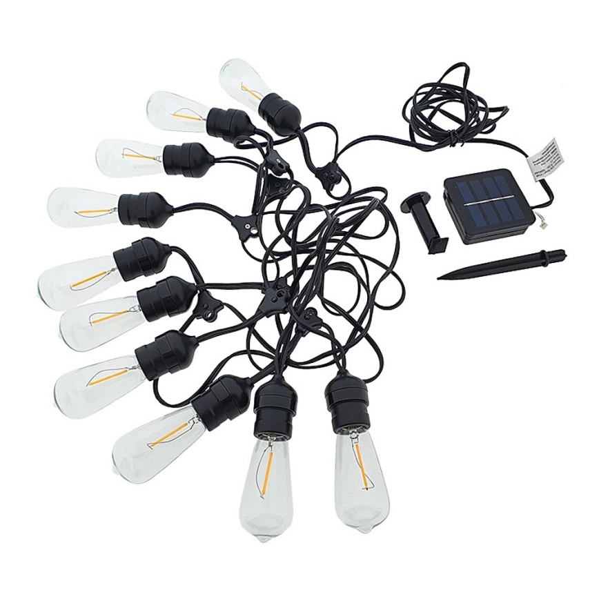 LED-aurinkoketju 10xLED/1,2V 600 mAh 5,94m IP44 lämpimänvalkoinen