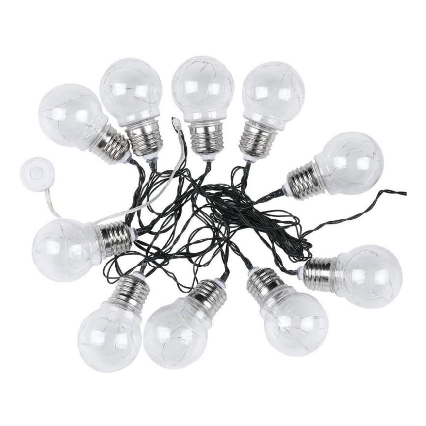 LED-aurinkoketju 10xLED/1W/1,2V 2 m IP44 3000K