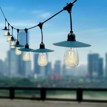 LED-aurinkoketju 15xLED/0,2W/3,7V 15 m 3000K IP44