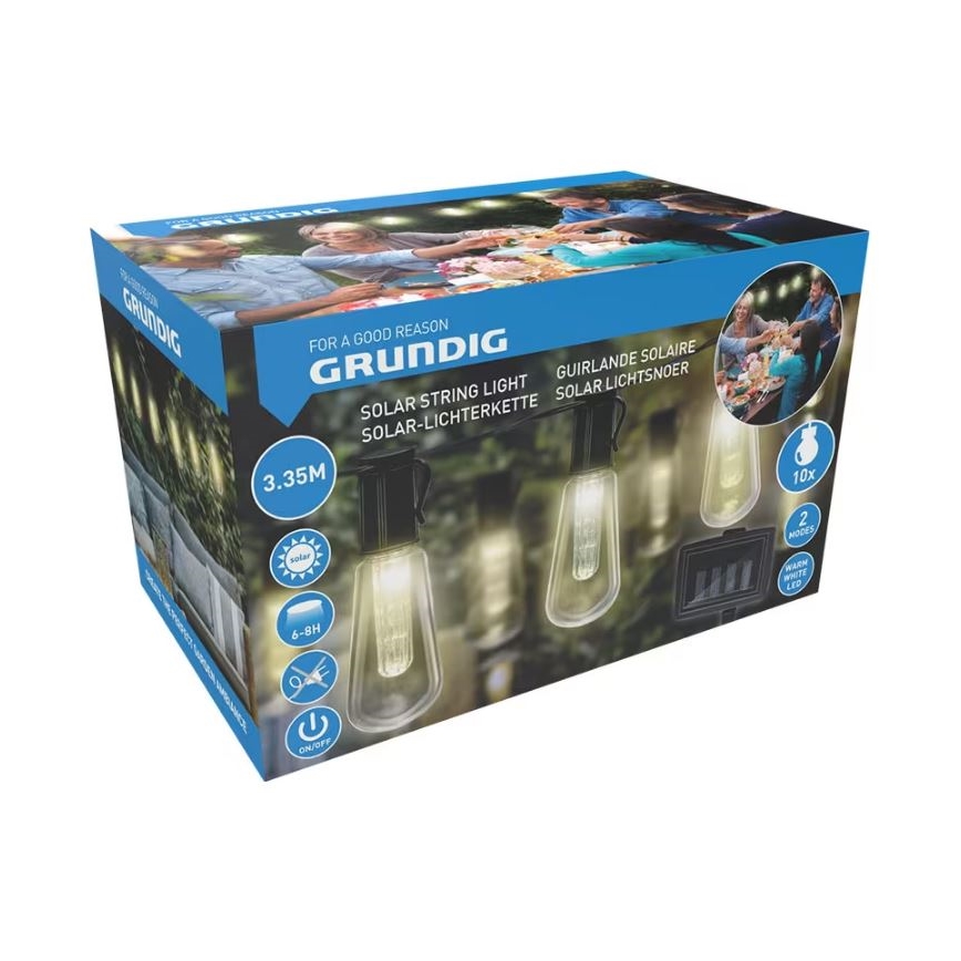 LED-aurinkoketju 3,35m 10xLED/1,2V