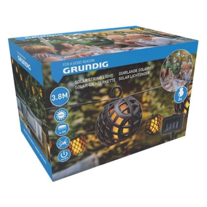 LED-aurinkoketju 3,8m 8xLED/1,2V