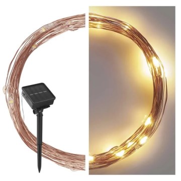 LED-aurinkoketju LED/2,4W/1,2V 1xAA 15 m IP44 3000K 600 mAh