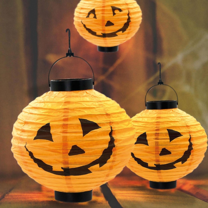 LED aurinkokoriste HALLOWEEN LED/150 mAh IP44 kurpitsa