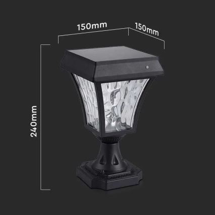 LED aurinkolamppu 3in1 LED/2W/5,5V IP65