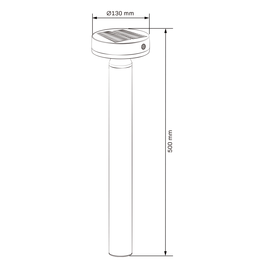 LED-aurinkolamppu anturilla GWINEA LED/4,5W/3,7V 2000 mAh 50 cm IP44 musta