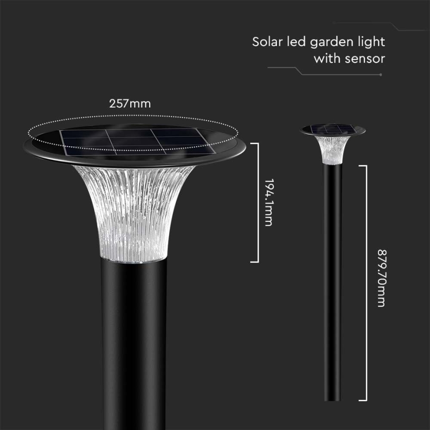 LED-aurinkolamppu anturilla LED/15W/3,2V 4000K/6000K IP65