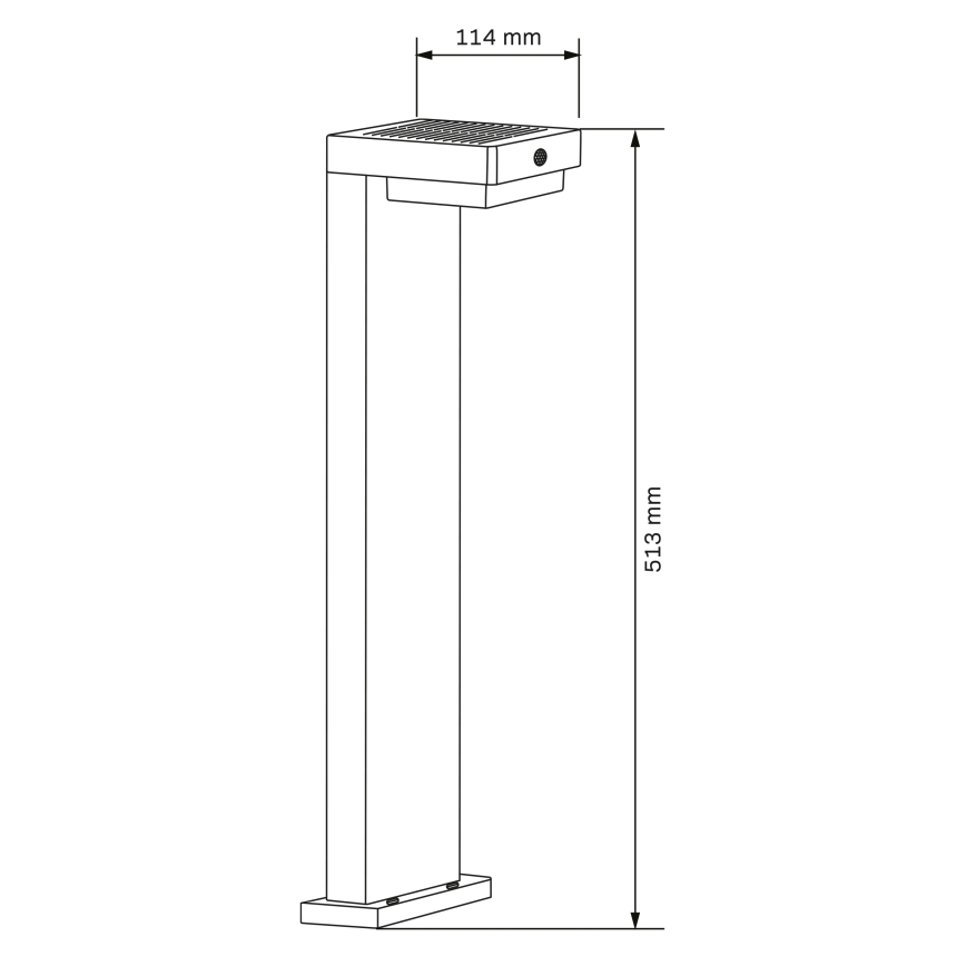 LED-aurinkolamppu anturilla MALI LED/4,5W/3,7V 2000 mAh IP44 musta