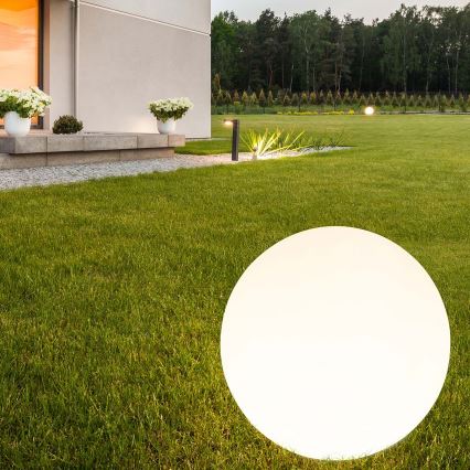 LED-aurinkolamppu BALL LED/3,7V 2000 mAh halkaisija 50 cm IP65 valkoinen