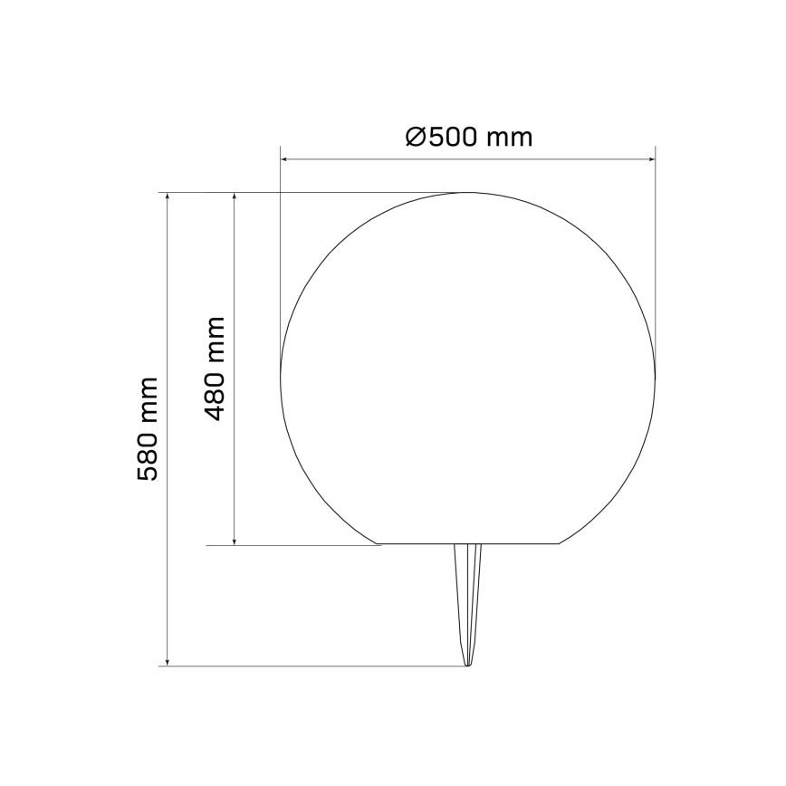 LED-aurinkolamppu BALL LED/3,7V 2000 mAh halkaisija 50 cm IP65 valkoinen