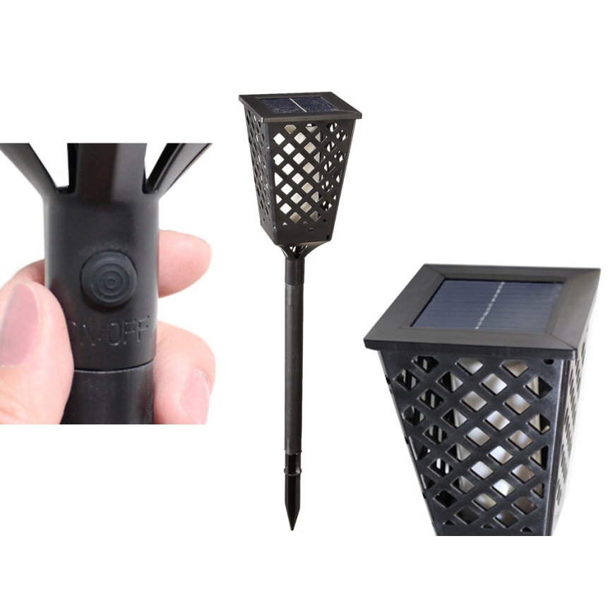 LED-aurinkolamppu LED/0,6W/5,5V IP65 107 cm musta