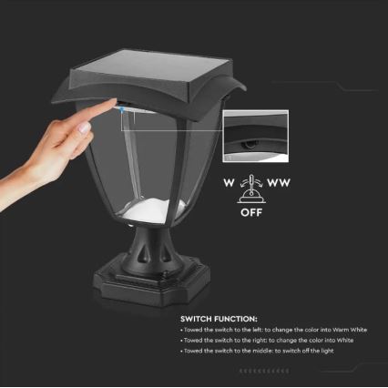 LED-aurinkolamppu LED/2W/3,7V 3000/6000K IP65