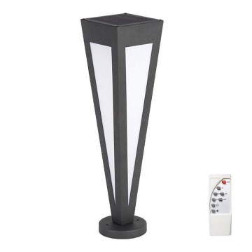 LED-aurinkolamppu LED/2W/3,7V IP65 3000K musta + kauko-ohjaus
