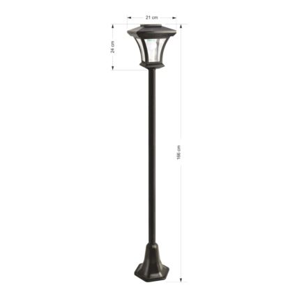 LED Aurinkokenno ulkolamppu LED/1,2V IP44 musta