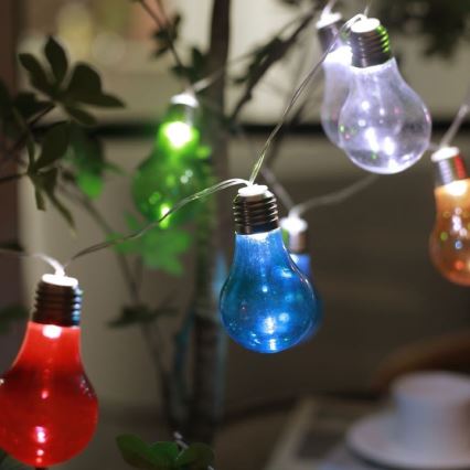 LED-aurinkopaneeli ketju PARTY 10xLED / 1,2V IP44