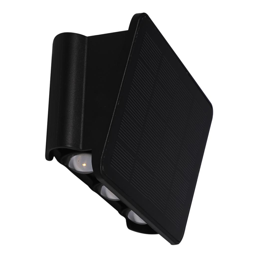 LED aurinkoseinävalaisin ALF LED/4W/3,2V 3000K IP54 musta