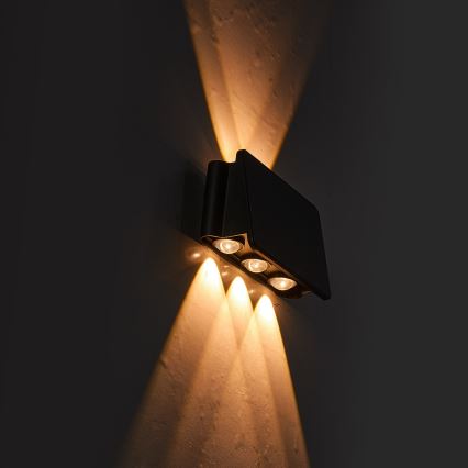 LED aurinkoseinävalaisin ALF LED/4W/3,2V 3000K IP54 musta