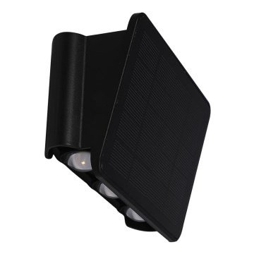 LED aurinkoseinävalaisin ALF LED/4W/3,2V 6000K IP54 musta