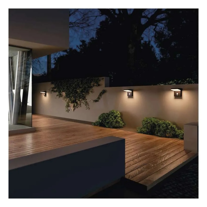LED aurinkokäyttöinen seinävalaisin sensorilla LED/4,4W/3,7V 2200 mAh IP44