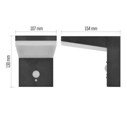 LED aurinkokäyttöinen seinävalaisin sensorilla LED/4,4W/3,7V 2200 mAh IP44