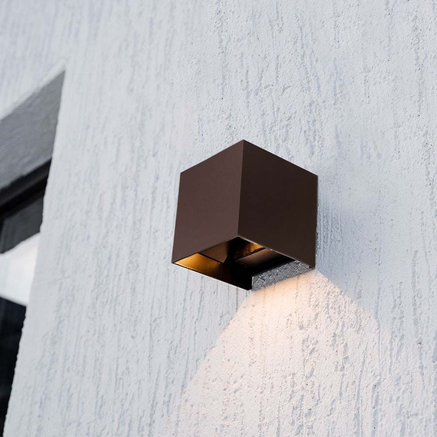 LED aurinkokennoseinävalaisin sensorilla LED/9W/3,7V 3000/4000/5000K 2600 mAh IP65 ruskea