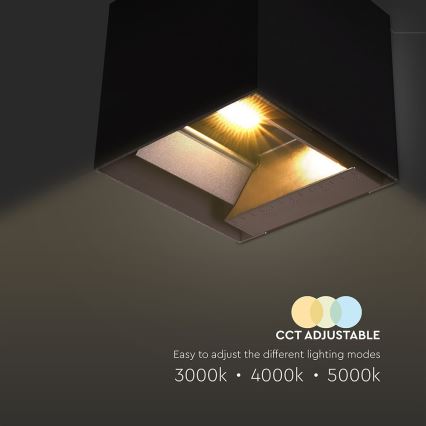 LED aurinkokäyttöinen seinävalaisin sensorilla LED/9W/3,7V 3000/4000/5000K 2600 mAh IP65 musta
