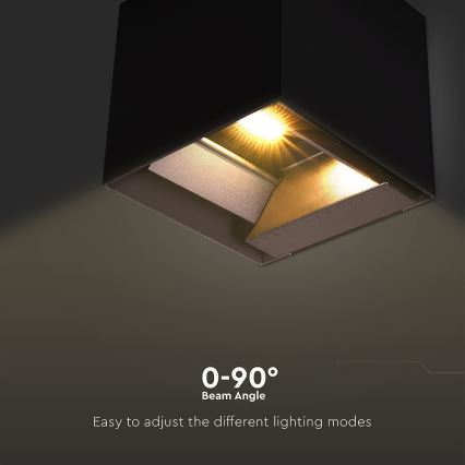 LED aurinkokäyttöinen seinävalaisin sensorilla LED/9W/3,7V 3000/4000/5000K 2600 mAh IP65 musta