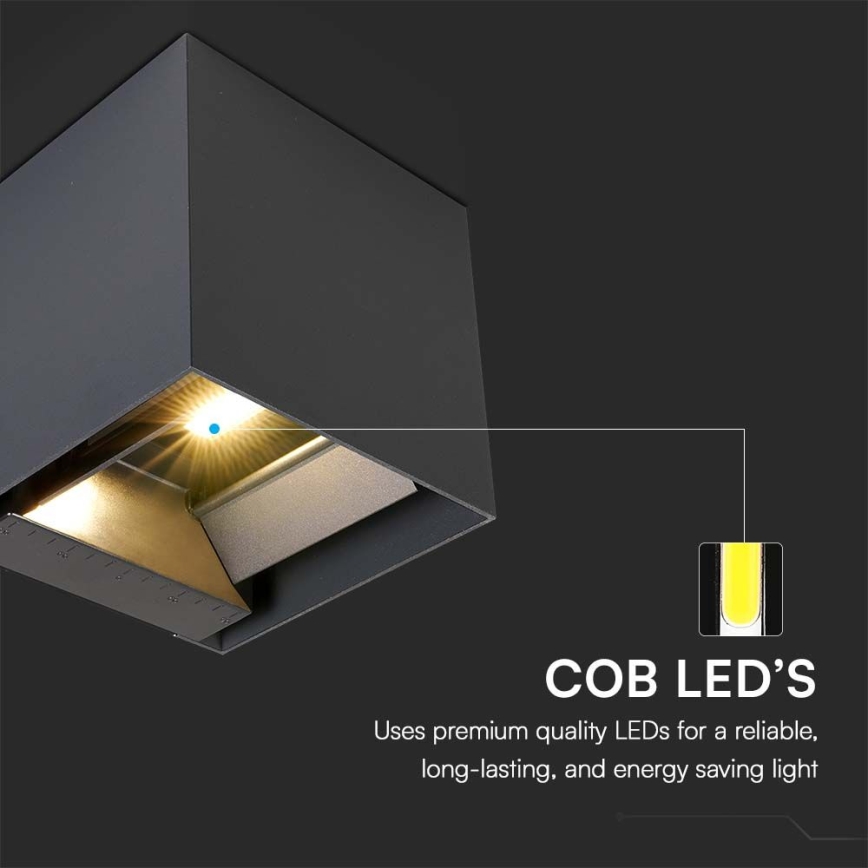 LED aurinkokäyttöinen seinävalaisin sensorilla LED/9W/3,7V 3000/4000/5000K 2600 mAh IP65 musta