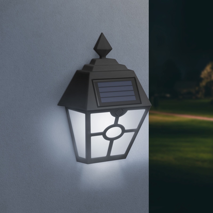 LED aurinkoseinävalaisin LED/1,2V 600mAh IP44 musta