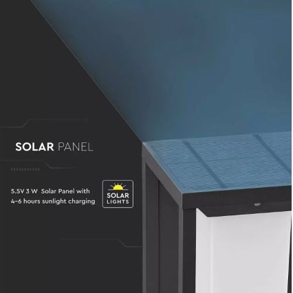 LED aurinkokennoseinävalaisin anturilla SAMSUNG CHIP LED/2W/3,7V IP65 2600 mAh