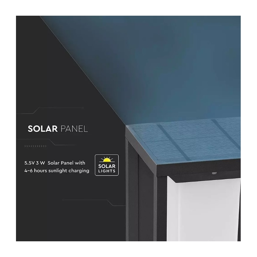 LED aurinkokennoseinävalaisin anturilla SAMSUNG CHIP LED/2W/3,7V IP65 2600 mAh