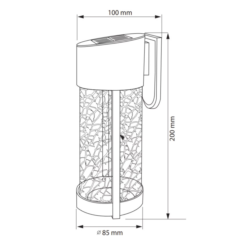 LED aurinkoseinävalaisin VETRO LED/1,2V IP44