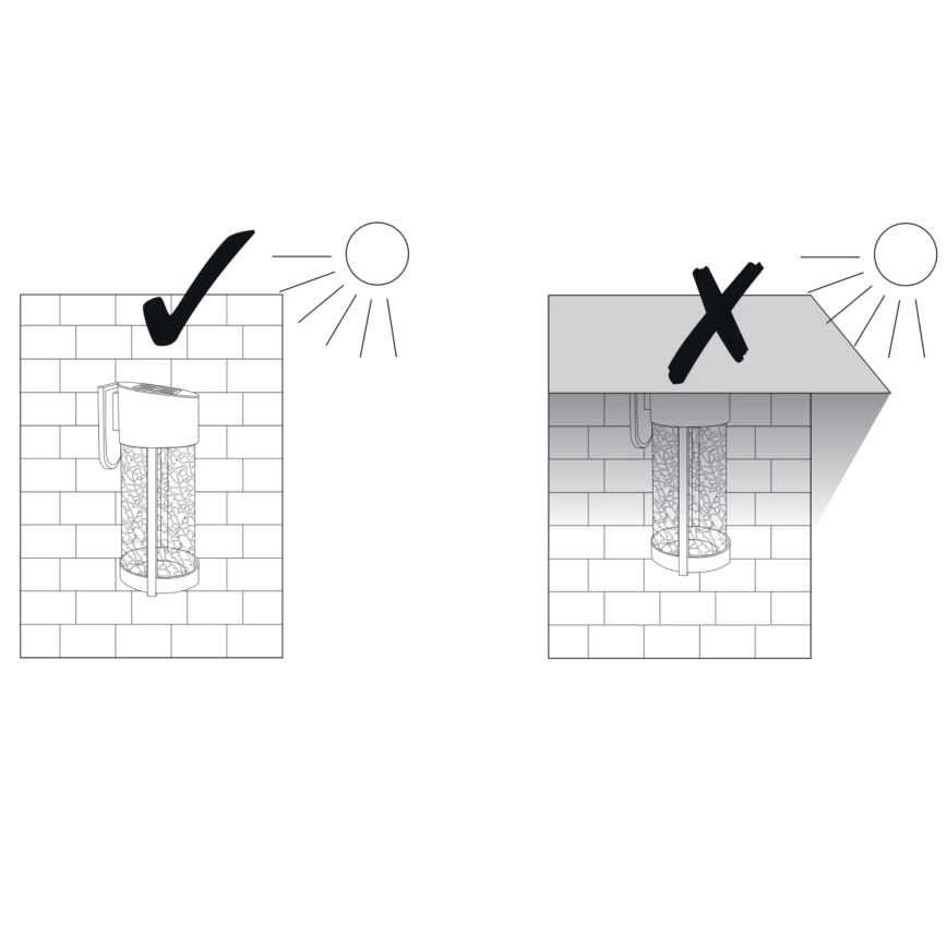 LED aurinkoseinävalaisin VETRO LED/1,2V IP44