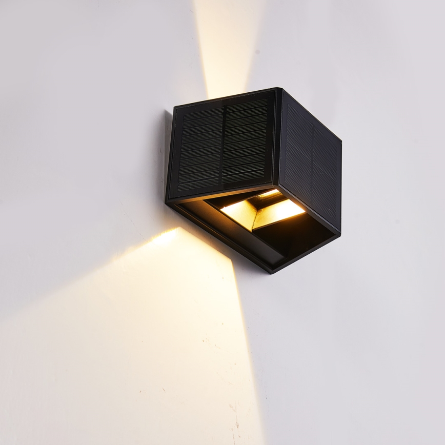 LED Aurinkoseinävalaisin WINGS LED/2W/3,2V 3000K IP54 musta