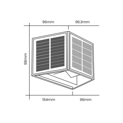 LED Aurinkoseinävalaisin WINGS LED/2W/3,2V 3000K IP54 musta