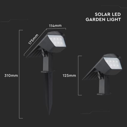 LED aurinkovalaisin 2-in-1 LED/1,3W/3,7V 3000/4000/6400K IP65 1200 mAh