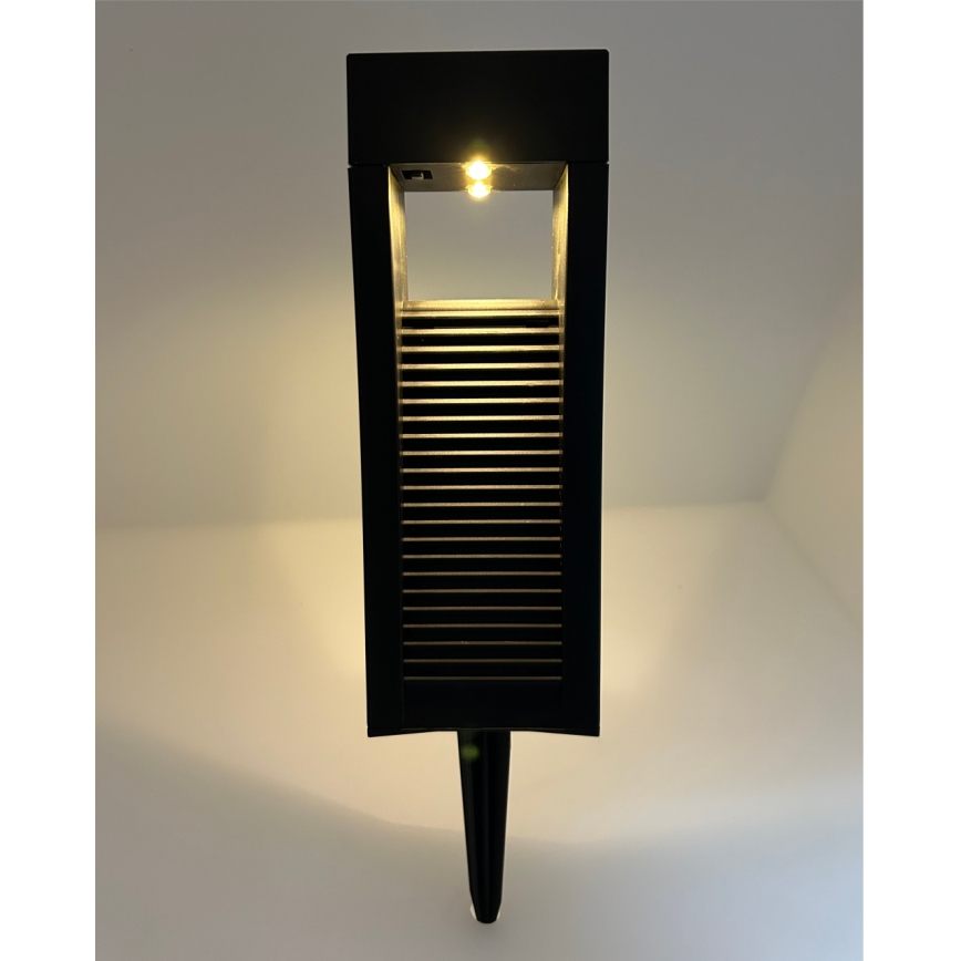 LED Aurinkovalaisin 2xLED/1,2V 200 mAh IP44 musta