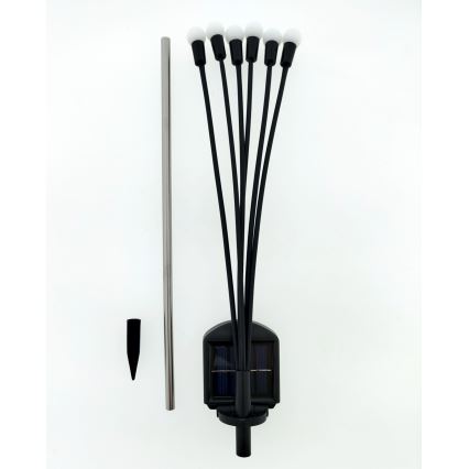 LED-aurinkovalaisin 6 x LED, 1,2 V, 300 mAh, IP44, musta