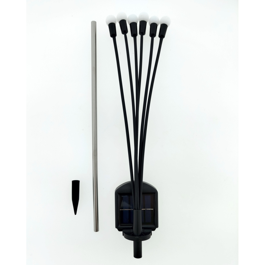LED-aurinkovalaisin 6 x LED, 1,2 V, 300 mAh, IP44, musta