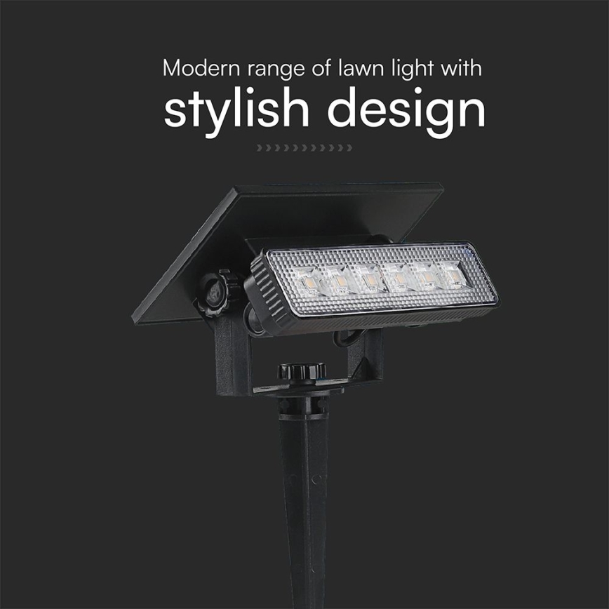 LED-aurinkovalaistus LED/0,9W/3,7V 3000K IP65 musta