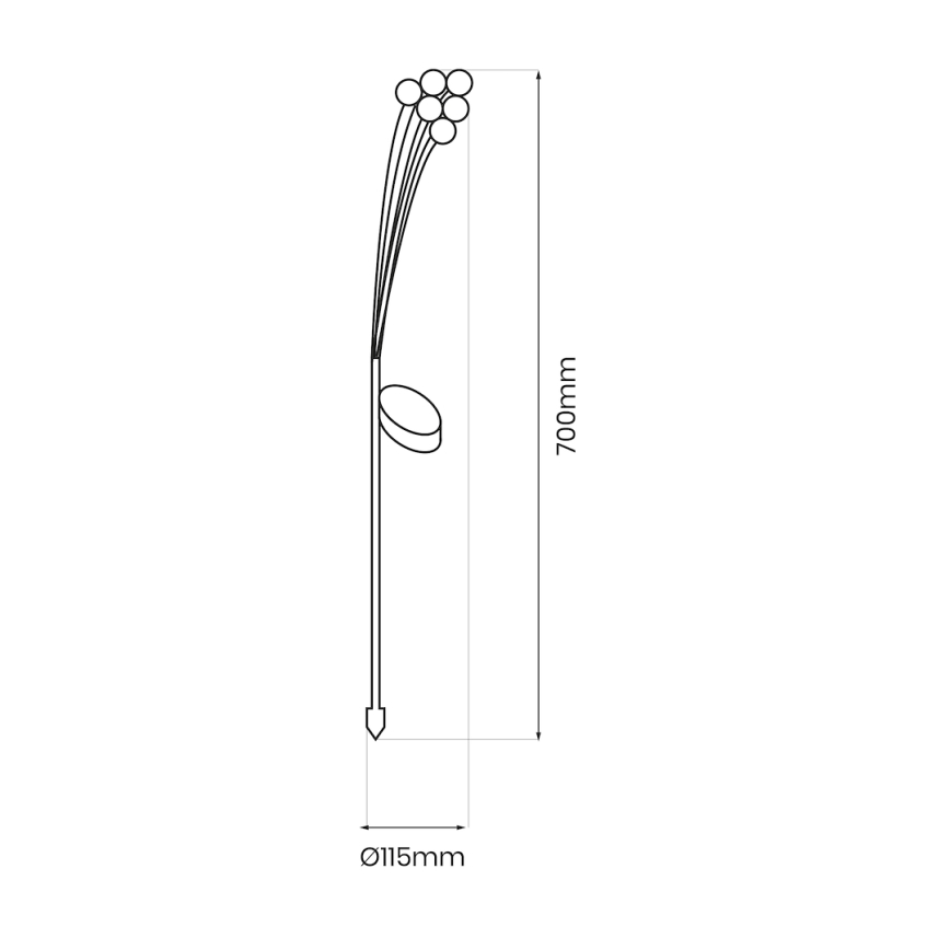 LED-aurinkovalaistus MULTI LED/0,06W/1,2V 150 mAh IP44 musta